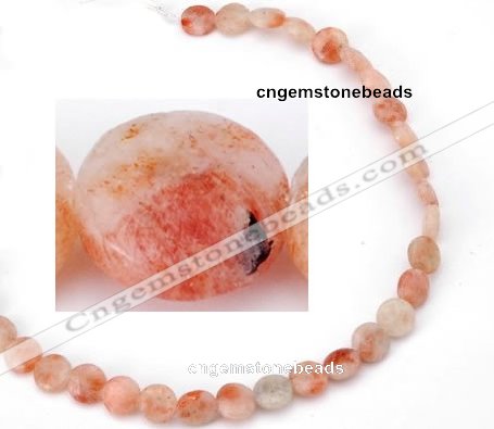 CSS03 10mm flat round natural indian sunstone beads wholesale