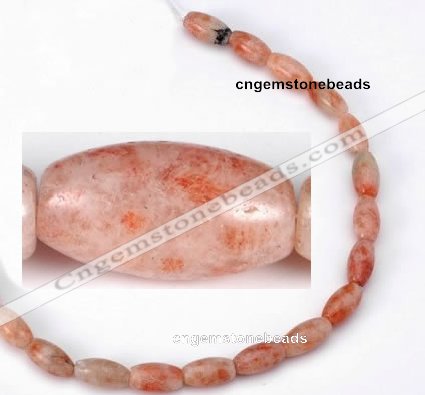 CSS08 5*12mm rice shape natural indian sunstone beads wholesale