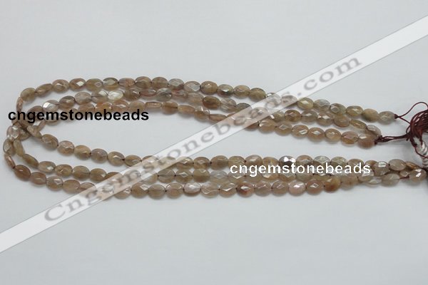 CSS105 15.5 inches 6*8mm faceted oval natural sunstone beads wholesale