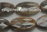 CSS109 15.5 inches 20*30mm faceted oval natural sunstone beads wholesale