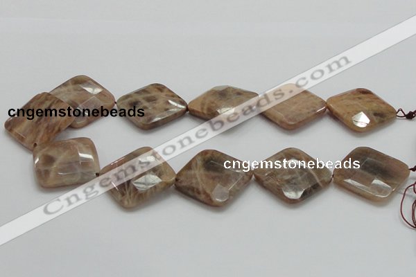 CSS113 15.5 inches 30*30mm faceted diamond natural sunstone beads