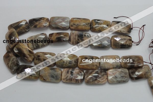 CSS115 15.5 inches 20*30mm faceted rectangle natural sunstone beads