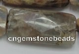 CSS117 15.5 inches 25*50mm faceted rectangle natural sunstone beads