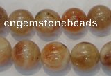 CSS19 15.5 inches 14mm round natural sunstone beads wholesale