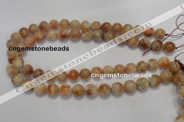 CSS19 15.5 inches 14mm round natural sunstone beads wholesale