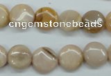 CSS203 15.5 inches 12mm flat round natural sunstone beads