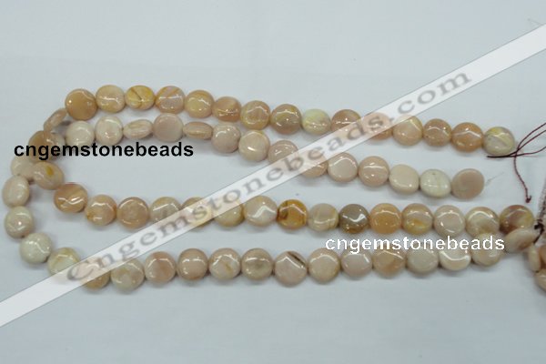 CSS203 15.5 inches 12mm flat round natural sunstone beads