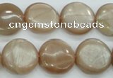 CSS204 15.5 inches 18mm flat round natural sunstone beads