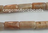 CSS252 15.5 inches 8*15mm column natural sunstone beads