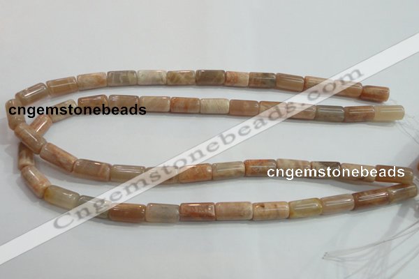 CSS252 15.5 inches 8*15mm column natural sunstone beads