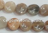 CSS255 15.5 inches 14mm twisted coin natural sunstone beads