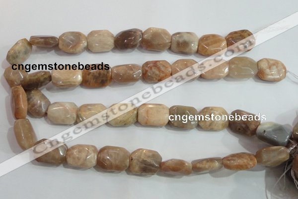 CSS258 15.5 inches 15*20mm faceted rectangle natural sunstone beads
