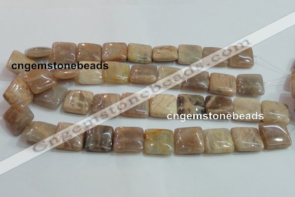 CSS259 15.5 inches 20*20mm square natural sunstone beads