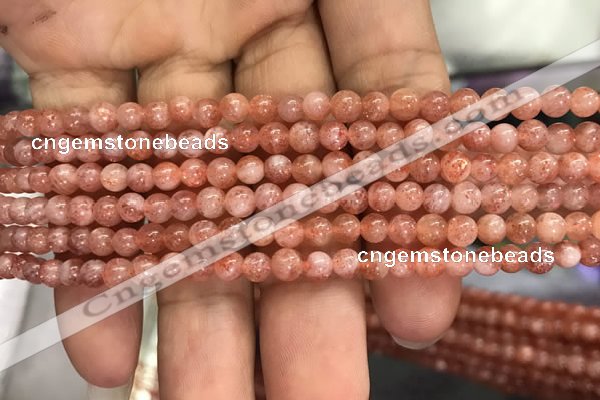 CSS300 15.5 inches 4mm round golden sunstone gemstone beads