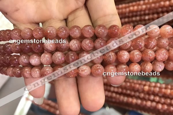 CSS302 15.5 inches 8mm round golden sunstone gemstone beads