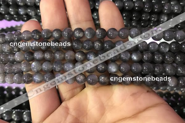 CSS315 15.5 inches 6mm round black sunstone gemstone beads