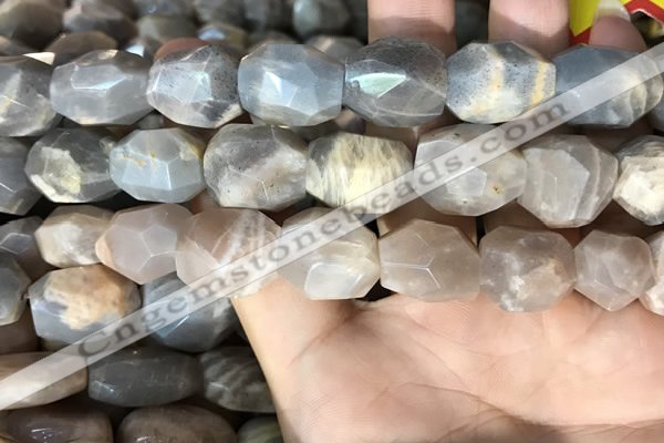CSS406 15.5 inches 12*16mm - 15*20mm faceted nuggets sunstone beads