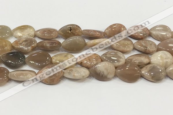 CSS409 15.5 inches 15*20mm flat teardrop sunstone beads wholesale