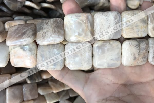 CSS426 15.5 inches 25*25mm square sunstone beads wholesale