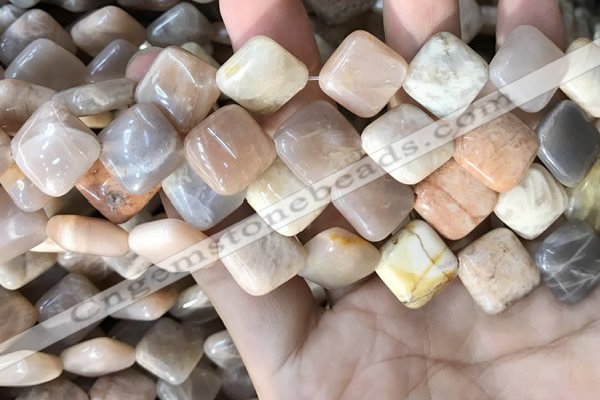 CSS430 15.5 inches 14*14mm diamond sunstone beads wholesale