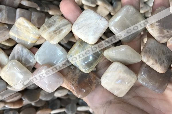 CSS432 15.5 inches 25*25mm diamond sunstone beads wholesale