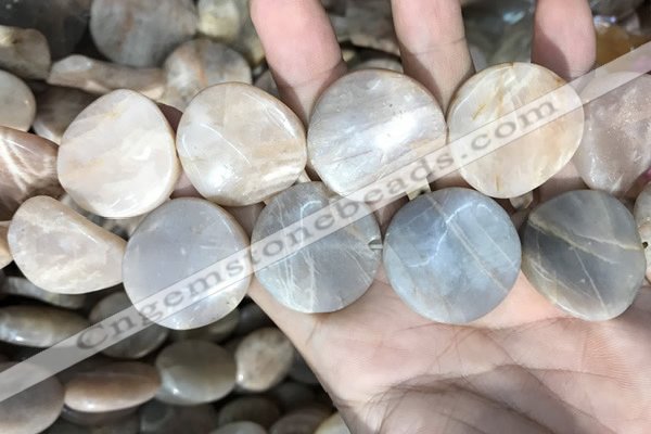 CSS441 15.5 inches 30mm twisted coin sunstone beads wholesale