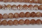 CSS502 15.5 inches 7mm faceted round natural golden sunstone beads