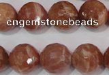 CSS509 15.5 inches 16mm faceted round natural golden sunstone beads