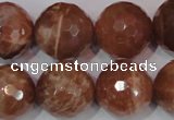 CSS511 15.5 inches 19mm faceted round natural golden sunstone beads