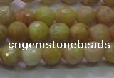 CSS611 15.5 inches 6mm faceted round yellow sunstone gemstone beads