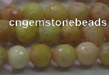 CSS612 15.5 inches 8mm faceted round yellow sunstone gemstone beads