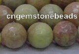 CSS617 15.5 inches 18mm faceted round yellow sunstone gemstone beads