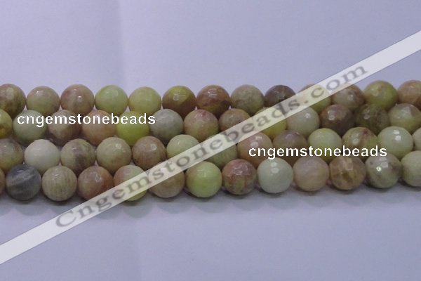 CSS618 15.5 inches 20mm faceted round yellow sunstone gemstone beads