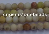 CSS620 15.5 inches 4mm round matte yellow sunstone gemstone beads