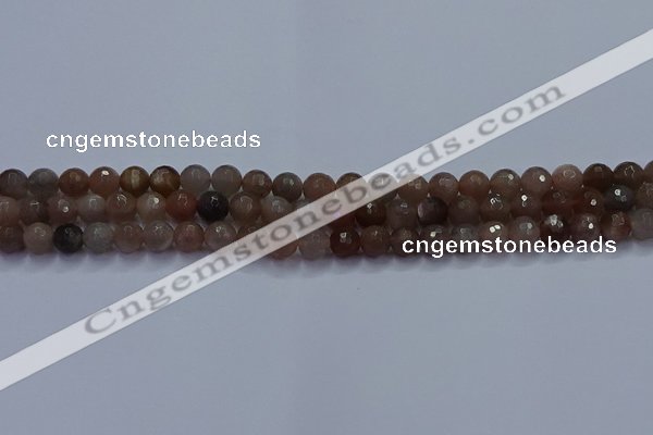 CSS641 15.5 inches 6mm faceted round sunstone gemstone beads