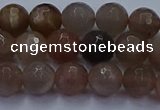 CSS642 15.5 inches 8mm faceted round sunstone gemstone beads