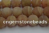 CSS652 15.5 inches 8mm round matte sunstone beads wholesale