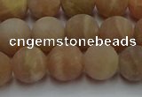 CSS653 15.5 inches 10mm round matte sunstone beads wholesale