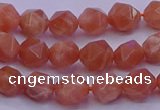 CSS681 15.5 inches 6mm faceted nuggets natural sunstone beads