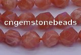 CSS682 15.5 inches 8mm faceted nuggets natural sunstone beads