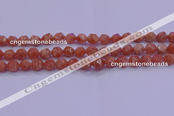 CSS683 15.5 inches 10mm faceted nuggets natural sunstone beads