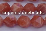 CSS684 15.5 inches 12mm faceted nuggets natural sunstone beads