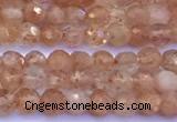 CSS836 15 inches 3mm faceted round golden sunstone beads