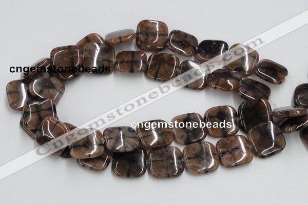 CST11 15.5 inches 22*22mm square staurolite gemstone beads wholesale