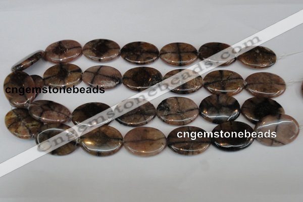 CST27 15.5 inches 22*30mm oval staurolite gemstone beads wholesale