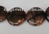 CST34 15.5 inches 20mm flat round staurolite gemstone beads wholesale