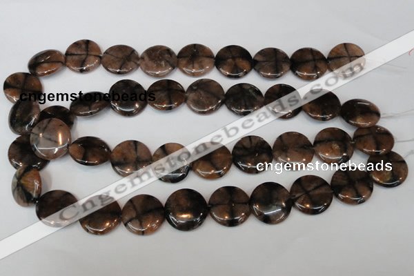 CST34 15.5 inches 20mm flat round staurolite gemstone beads wholesale