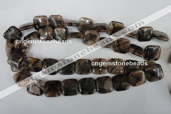 CST43 15.5 inches 20*20mm square staurolite gemstone beads wholesale