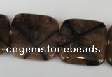 CST44 15.5 inches 25*25mm square staurolite gemstone beads wholesale