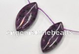 CSU23 20*40mm flat rice AB grade dyed natural sugilite beads